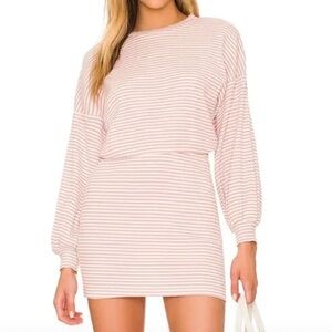 NWT ALL THE WAYS Tanya Blouson Striped Long Sleeve Dress